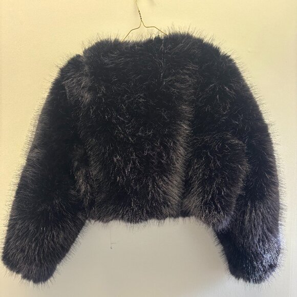 MANGO BLACK FUR JACKET- NWT - Picture 2 of 3